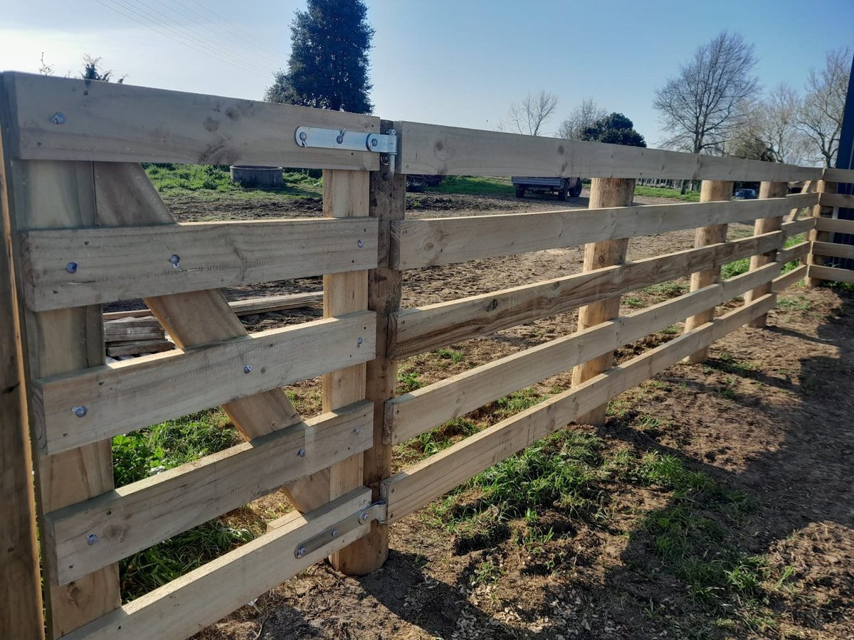 Post and rail timber fencing