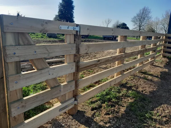 Post and rail timber fencing